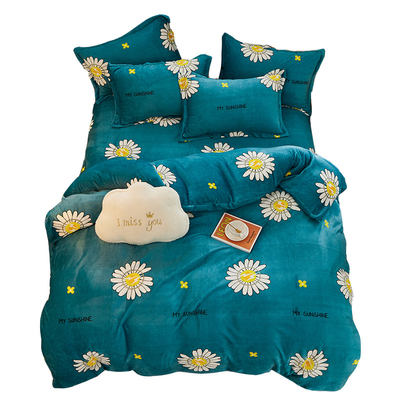 Anti-pilling Duvet Cover Fabric Comforter Cover Soft Skin Friendly Home Textiles Warm Bedding Set, Flannel, Coral Fluffy Fleece 40 Winter Factory